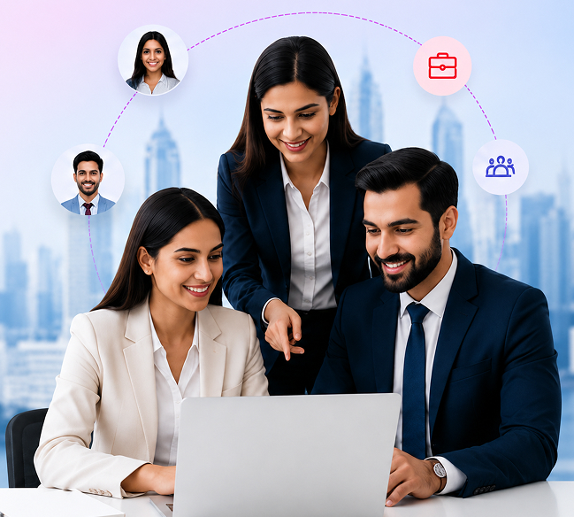 Hiring consultants reviewing candidates